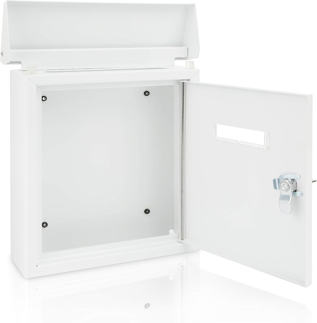 Weatherproof Wall Mount Mailbox-Outdoor Galvanized Metal Key Large Capacity, Commercial Rural Home Decorative &