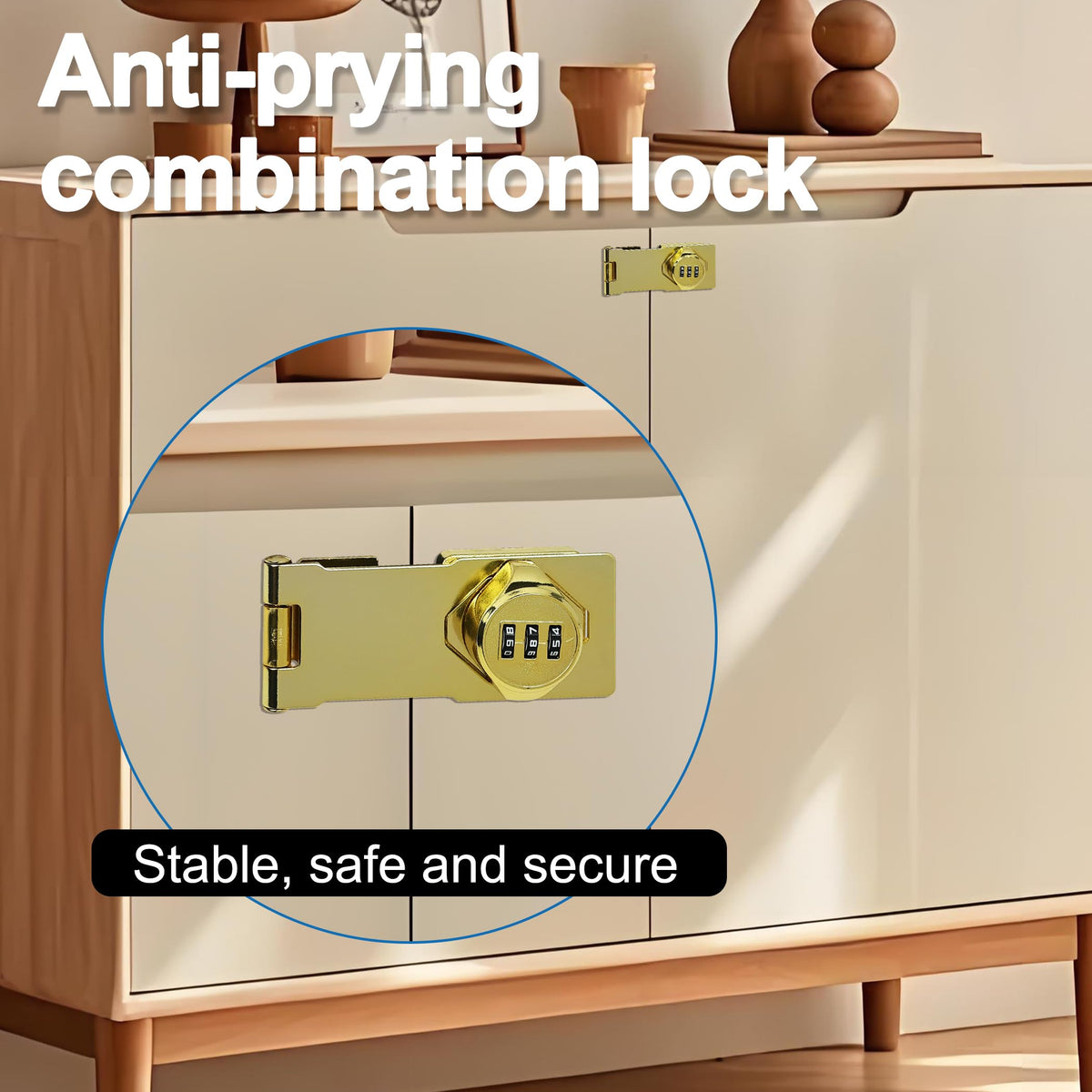 Gold Cabinet Locks with Combination, Password Hasp Locks