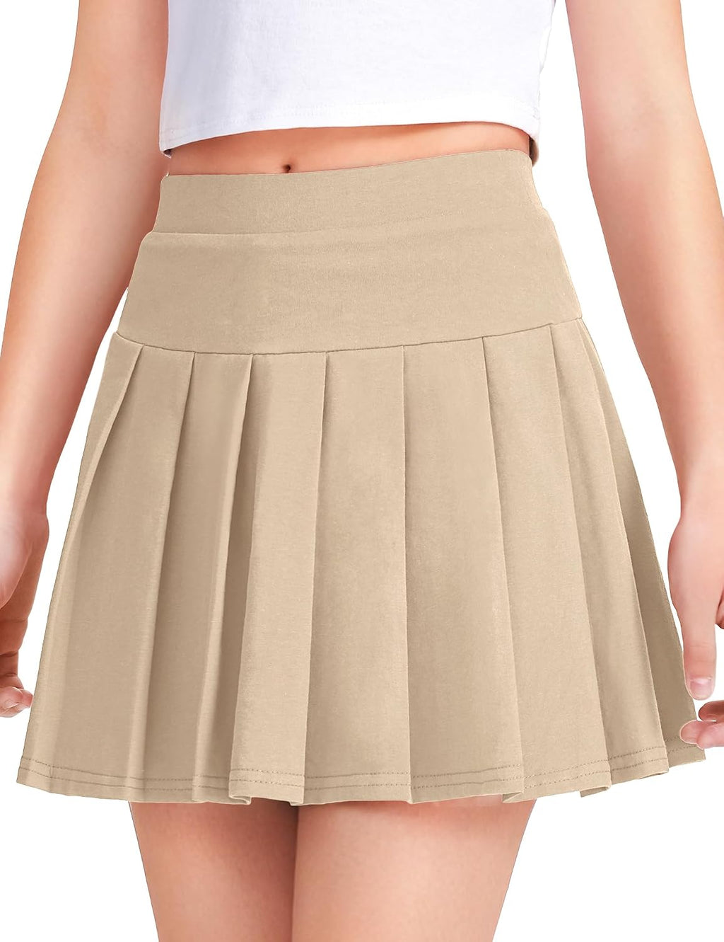 Girls Uniform Skirts with Built-in Shorts & Pockets | Pleated Skorts,Cotton Tennis Skorts