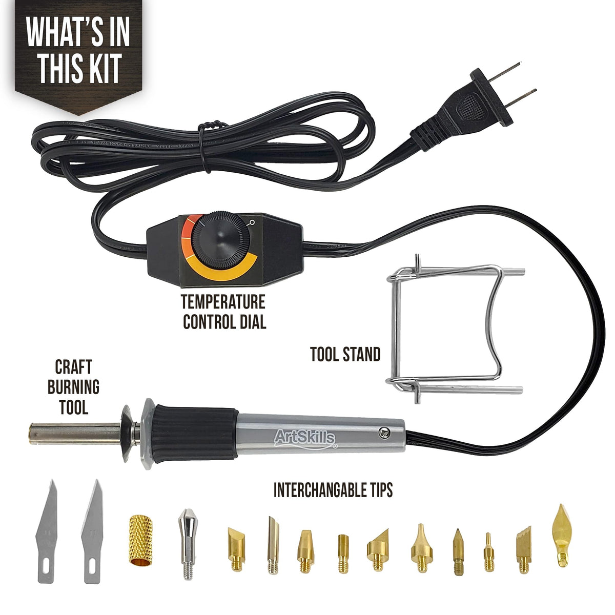 Wood Burning Tool Kit 16 Piece Adjustable Temp Wood Burning Pen