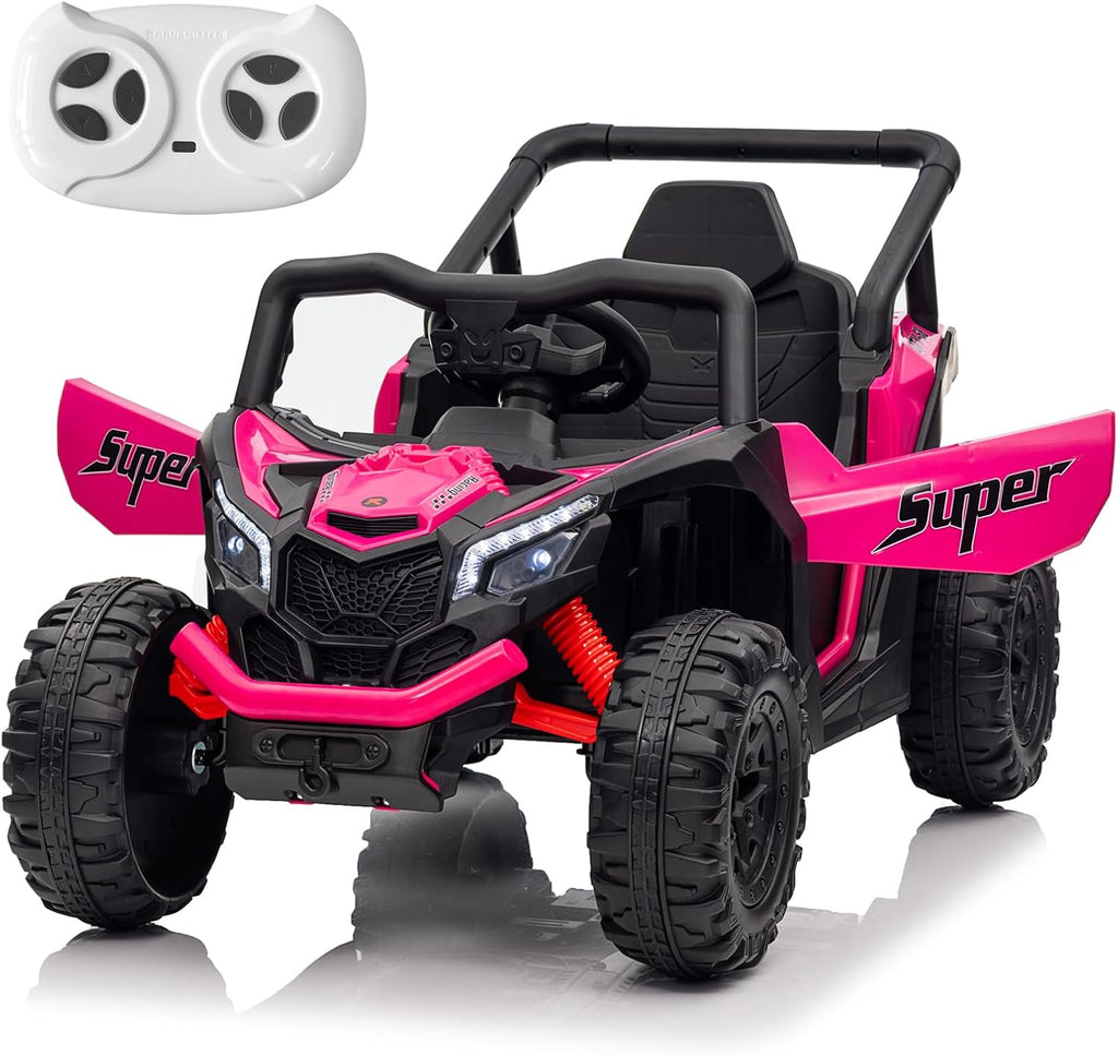 24V Electric Ride on Toy Car w/Remote,Kids 4WD Off-Road UTV Pink | For kids 3-6,Safety Belt,Max 3.4MPH,Music