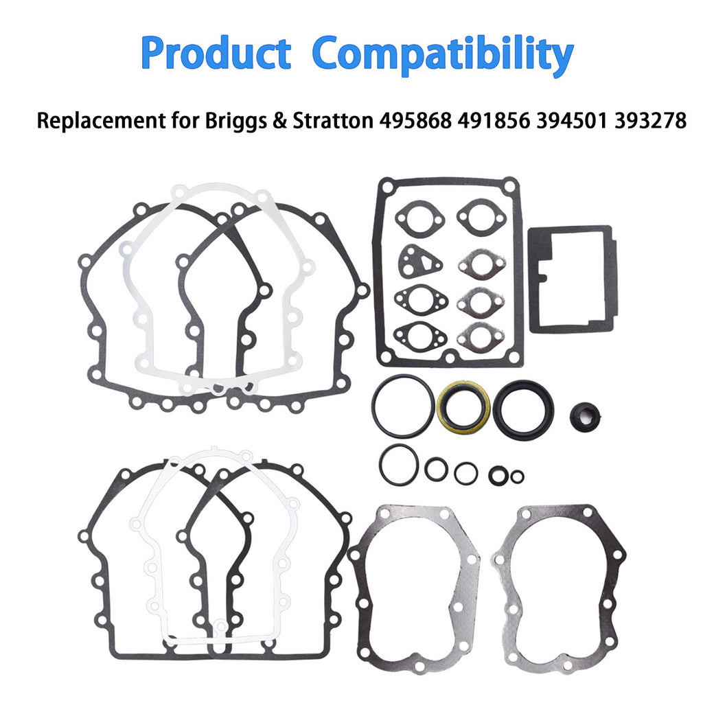 labwork 394501 Engine Gasket Set Replacement for Briggs Stratton 495868