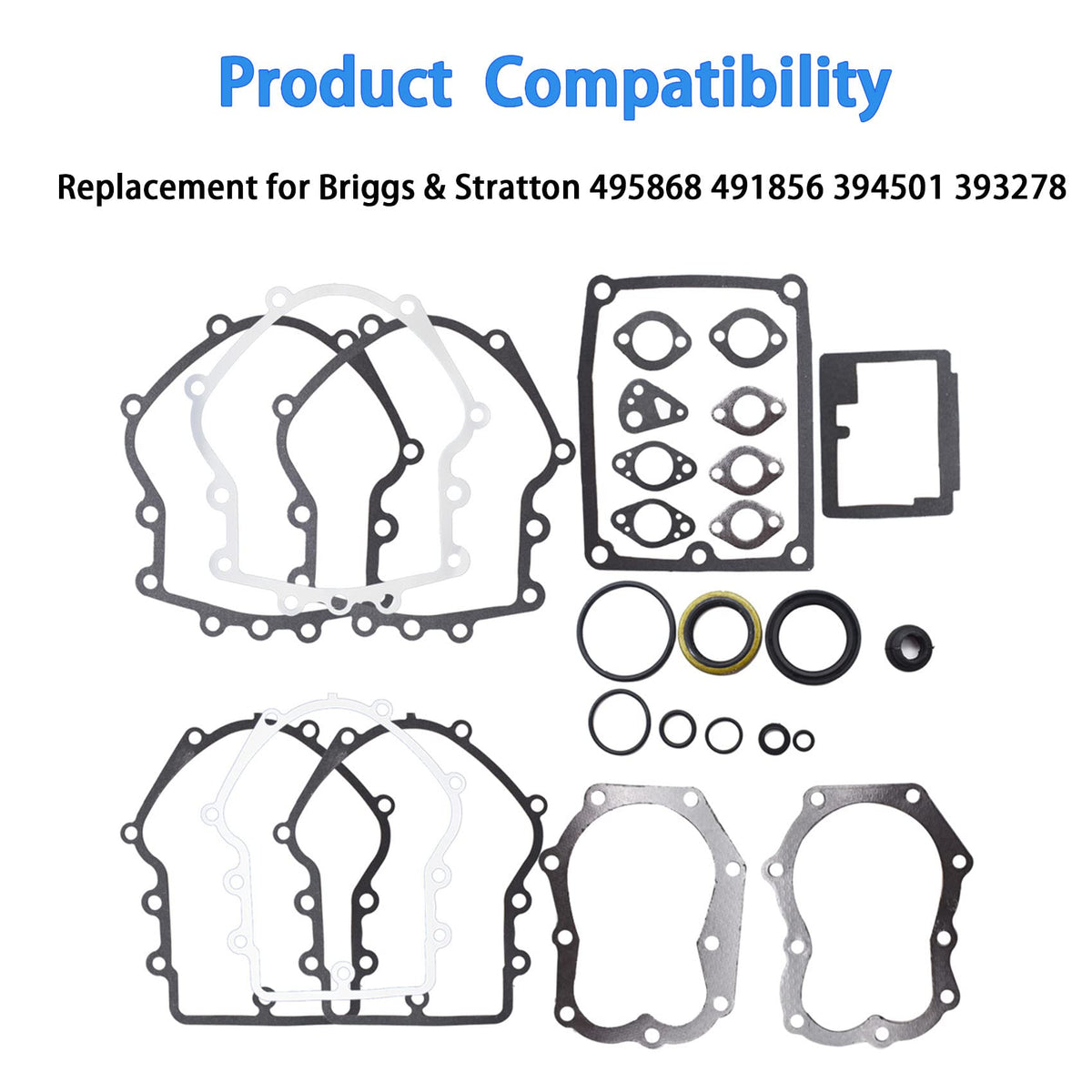labwork 394501 Engine Gasket Set Replacement for Briggs Stratton 495868