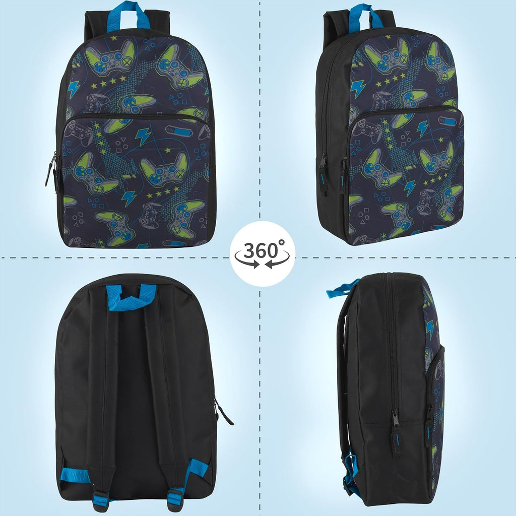 Fun School Backpack for Elementary Middle School Girls and Boys | 17 Inch Printed Backpacks for School Kids, Travel