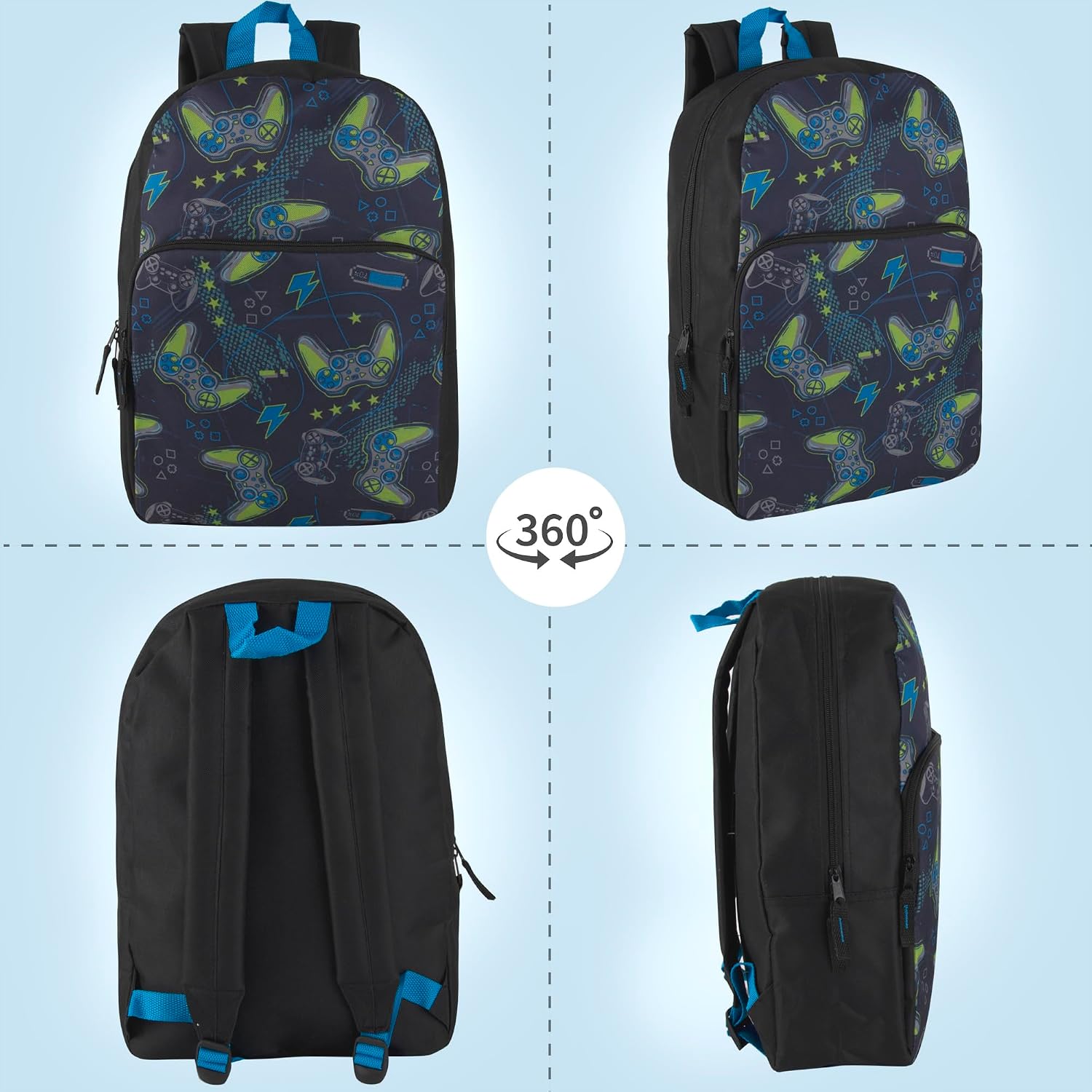 Fun School Backpack for Elementary Middle School Girls and Boys | 17 Inch Printed Backpacks for School Kids, Travel
