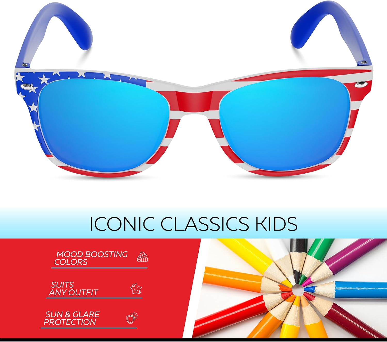 Kids Sunglasses for Boys Girls Age 3-12 - Shatterproof UV400 Toddler Children Sun Glasses