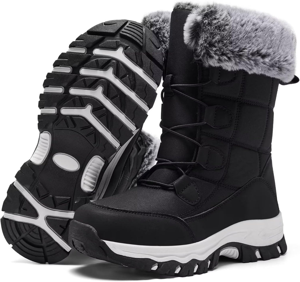 Women's Warm Winter Boots Waterproof Comfortable Snow boots for Cold Weather Mid Calf Insulated shoes