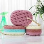 Oval Bath Sponge, Soft Exfoliating Shower Cleaning Sponge, 3‑Pack
