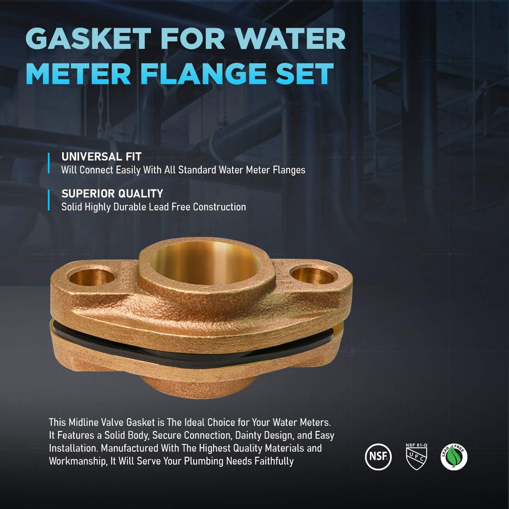Midline Valve XNGH002 Gasket for Water Meter Flange; 2 in. (2 Pack)