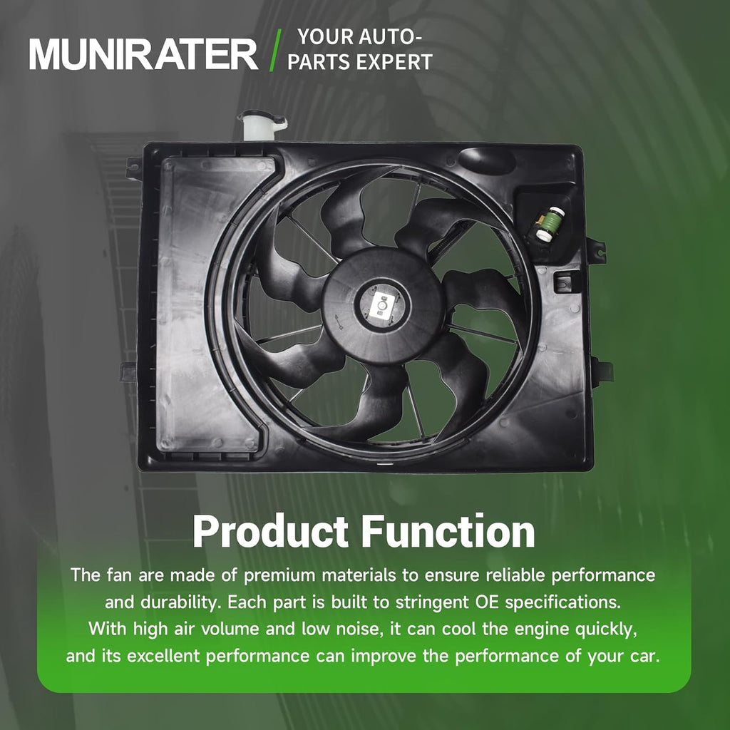 munirater Radiator Cooling Fan Replacement for Elantra 2014-2016