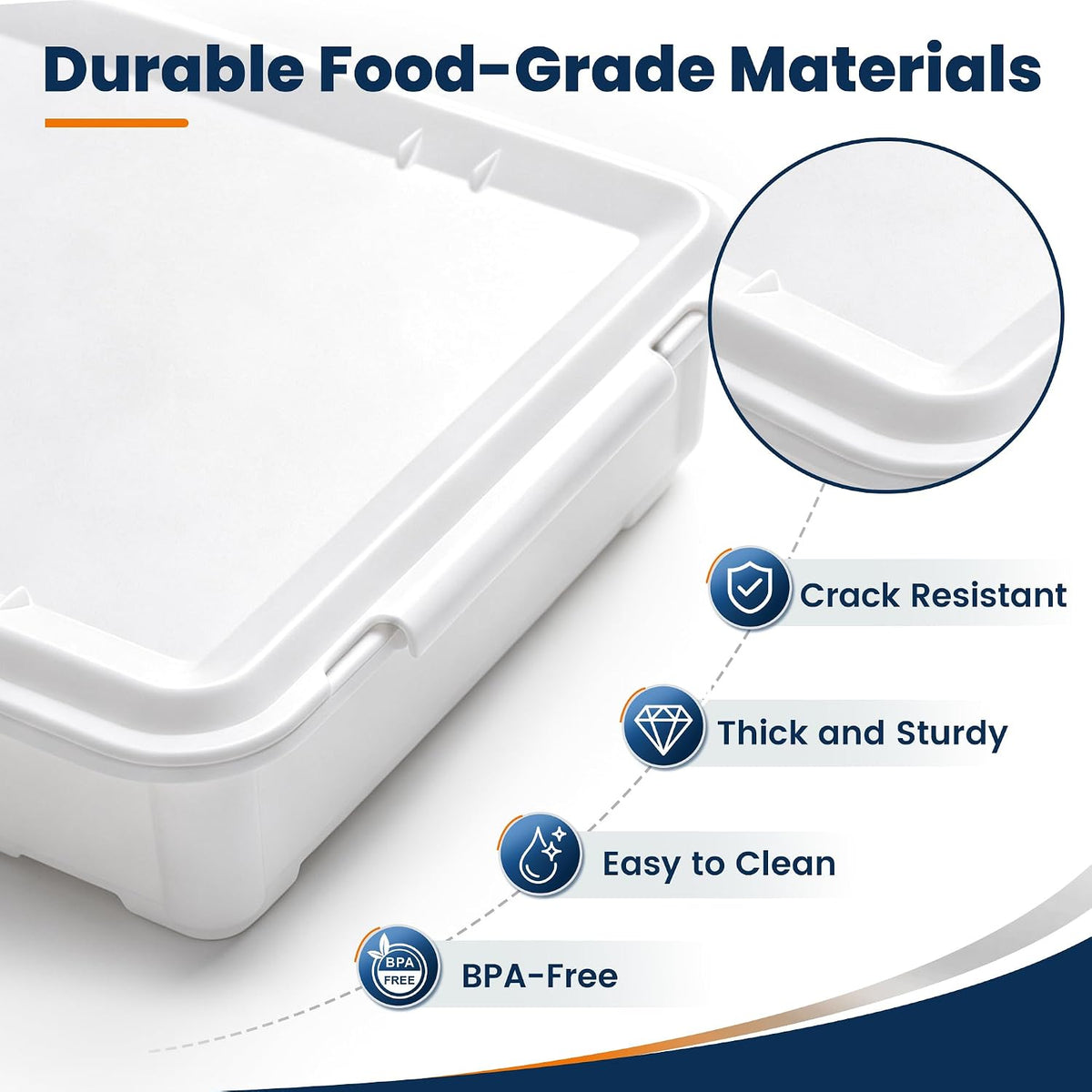 2 Pack Commercial Pizza Dough Proofing Boxes with Lids, 23" x 15"