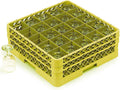 Traex TR6BBB-08 Yellow 25 Compartment Glass Rack with 3 Extenders