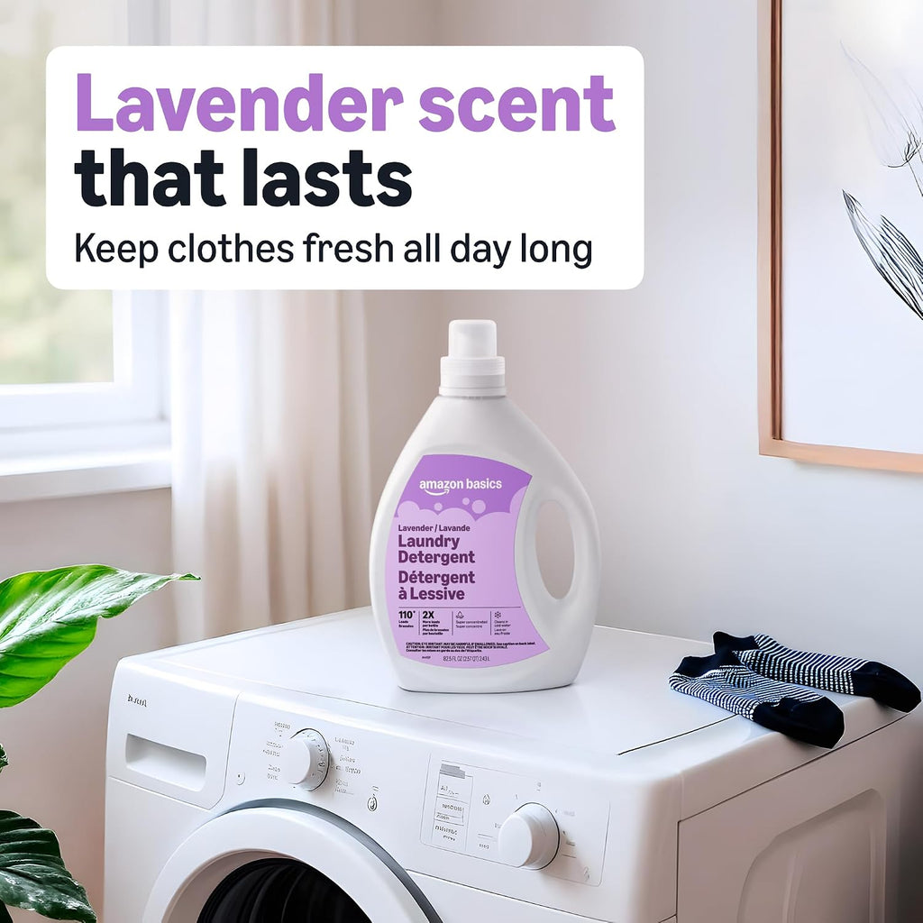 Concentrated Liquid Laundry Detergent, Lavender, 110 loads, 82.5 Fl Oz, Packaging May Vary