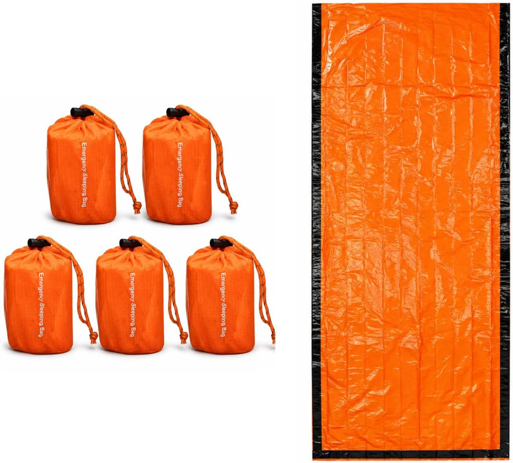 Emergency Sleeping Bag – 84"x36" Thermal Mylar Survival Bivy Sack – Waterproof, Lightweight & Compact Emergency