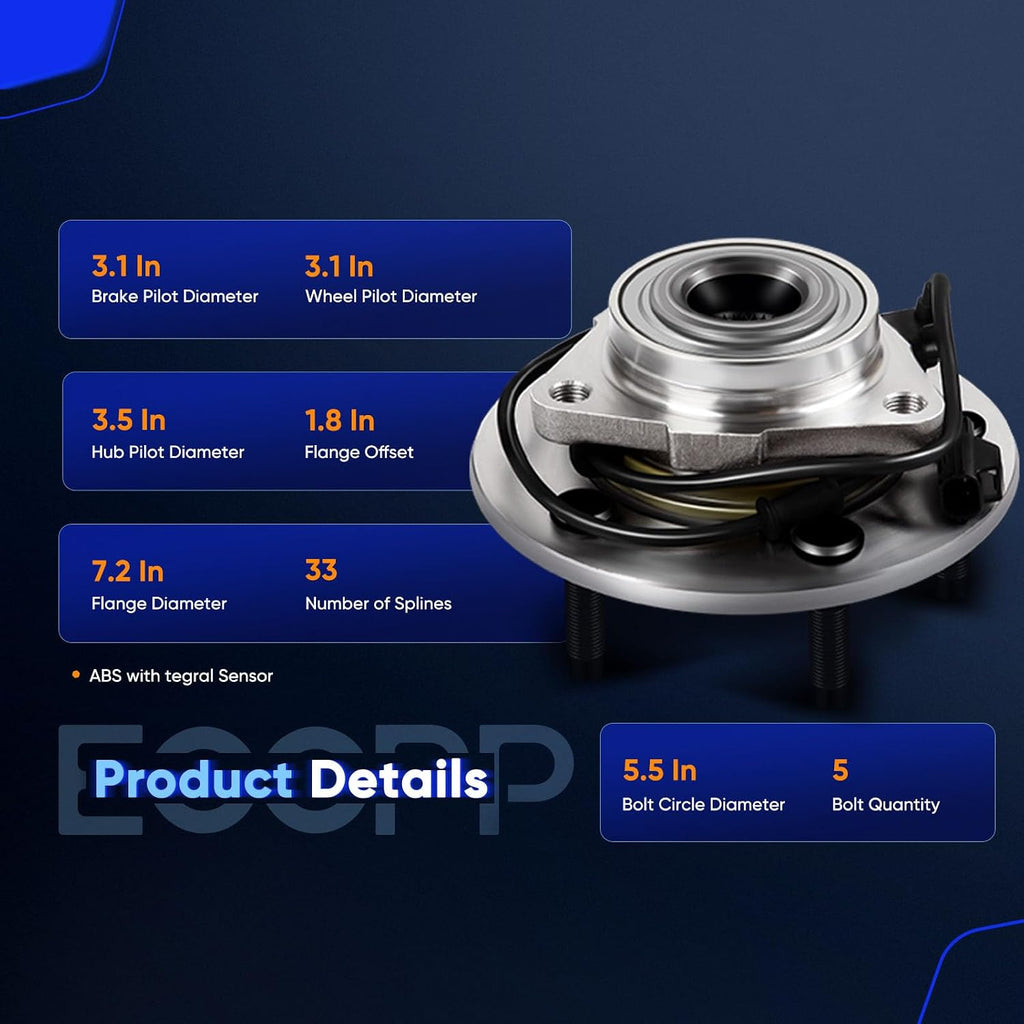 ECCPP 515073 Wheel Bearing Hub Assembly for Dodge Ram 1500 2002-2005