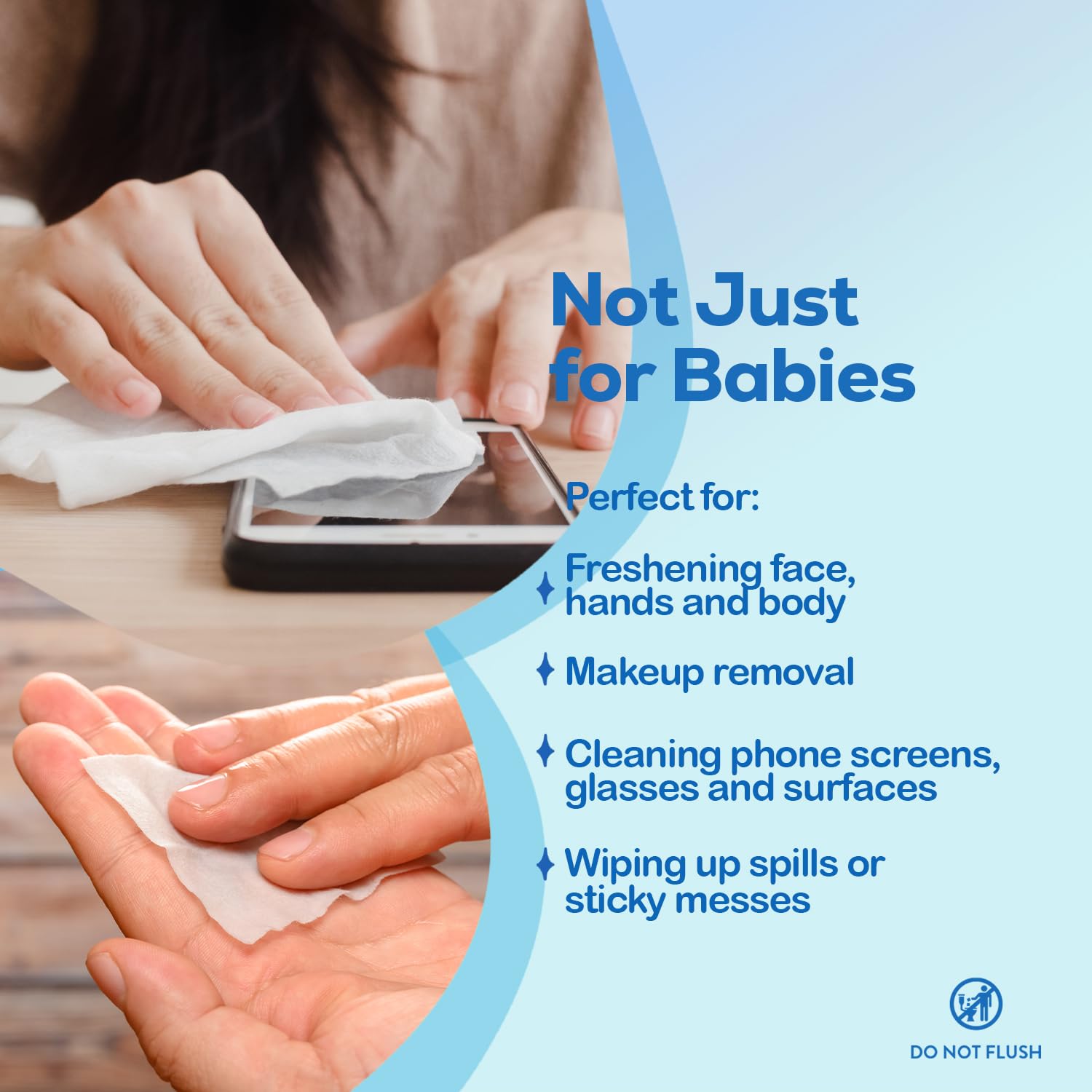 DynaCare Hugs of Love Baby Wipes - Scented - Alcohol-Free Wipes with Aloe & Lanolin, Safe for Sensitive Skin - 140