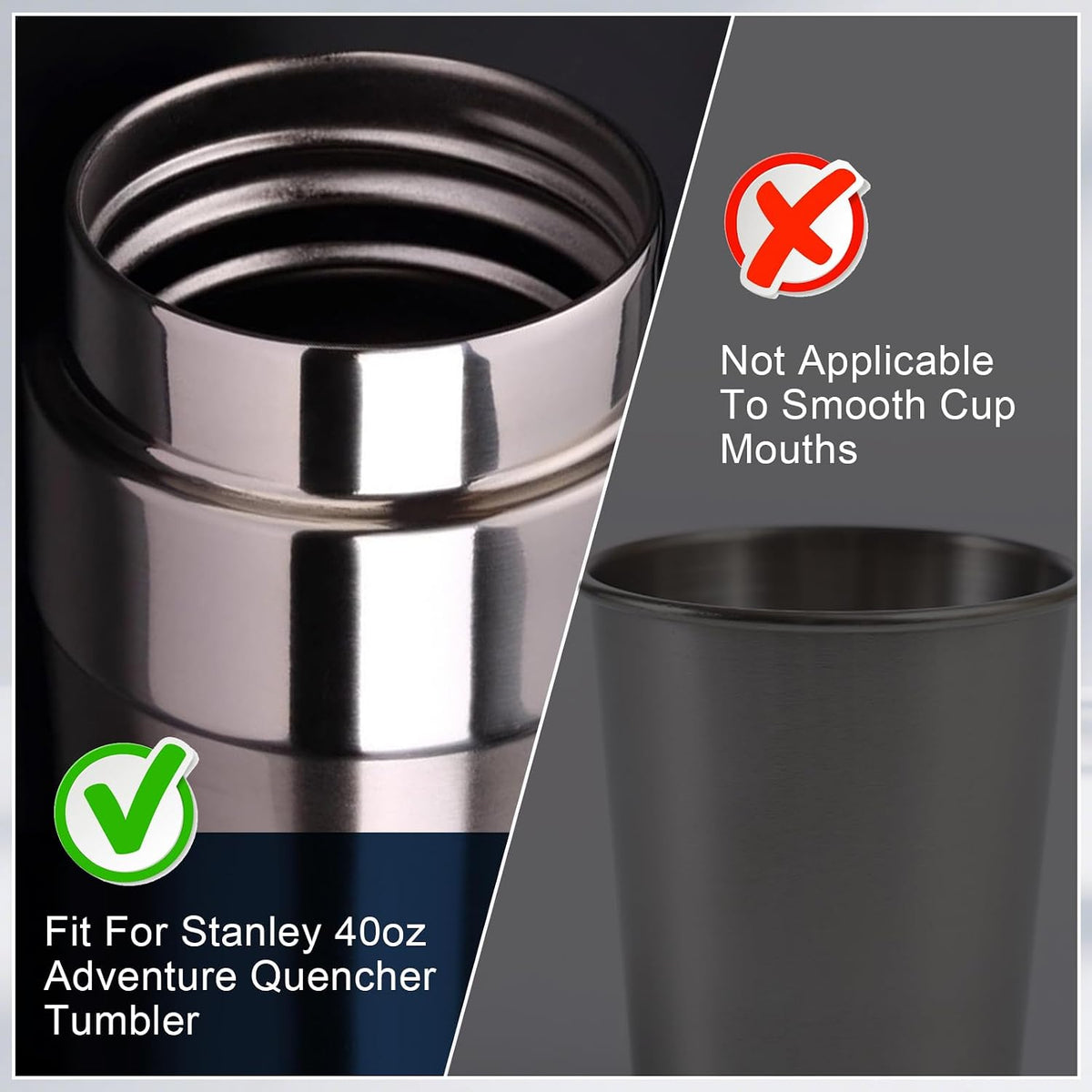2 Pack White Replacement Tumbler Lid for Stanley 40oz Cup