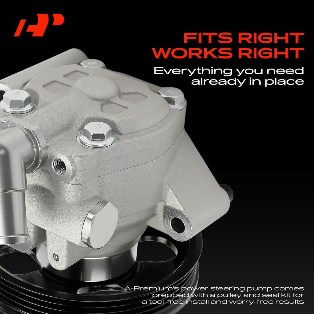 A-Premium Power Steering Pump, with Pulley Compatible with Ford