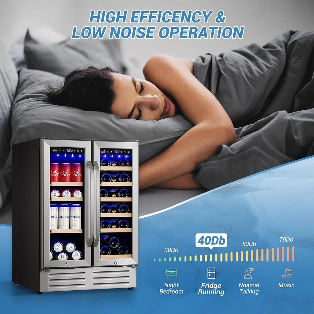 24''Beverage Refrigerator Undercounter Wine and Beverage Fridge