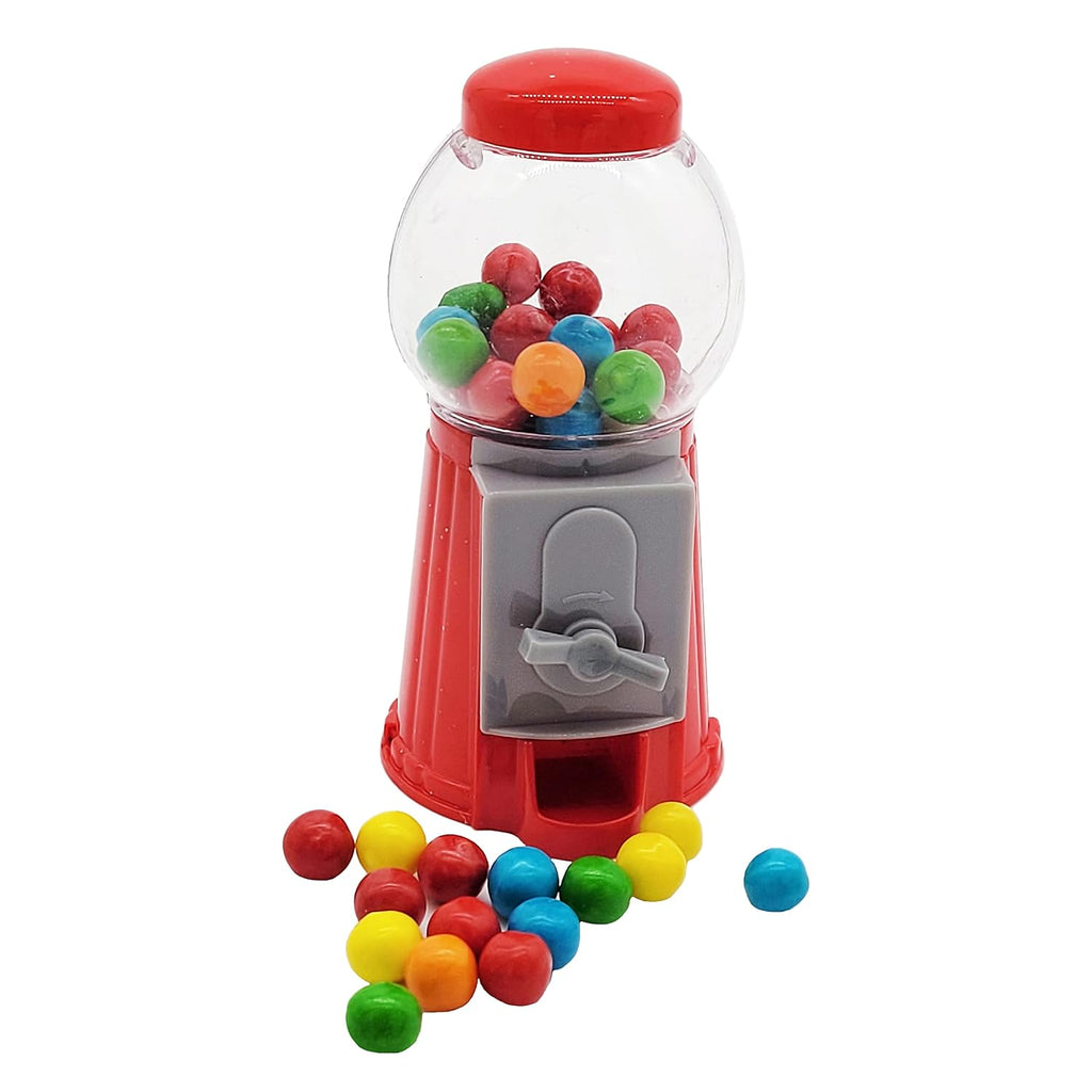 2-Pack Pack Mini 5" Inch Gumball Machine Without Candy Plastic Bubblegum Dispenser Red Gumball Machine Vending Candy