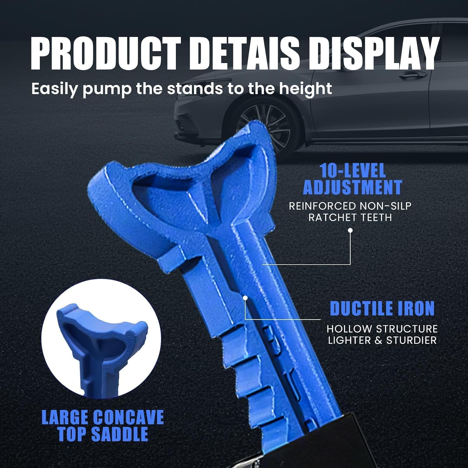 ANTPOWER Jack Stands 3 Ton (6,600 LBs) Heavy Duty Car Jacks Stand,11.2"-16.8" Adjustable Height for Lifting