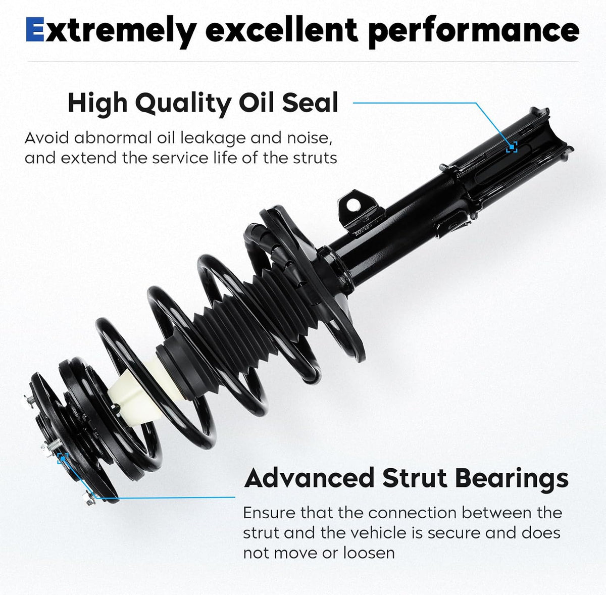 Front Complete Struts Assembly w/Coil Spring Shock Absorber Compatible with 2003-2008 Toyota Corolla, Replace for 172114 172115, 2Pcs