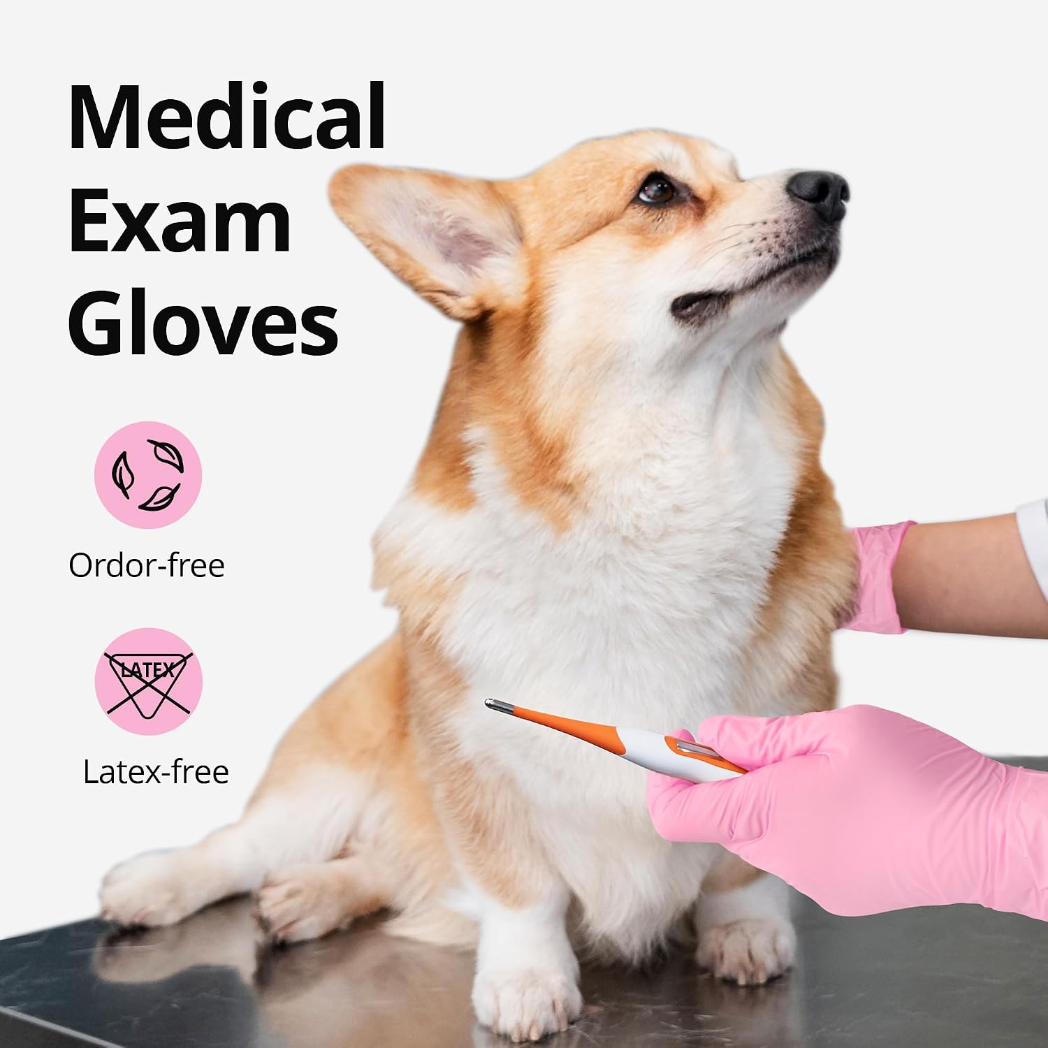 Nitrile Exam Gloves, 4 Mil, Cherry Blossom, Food Safe Gloves Disposable Latex Free, Powder Free