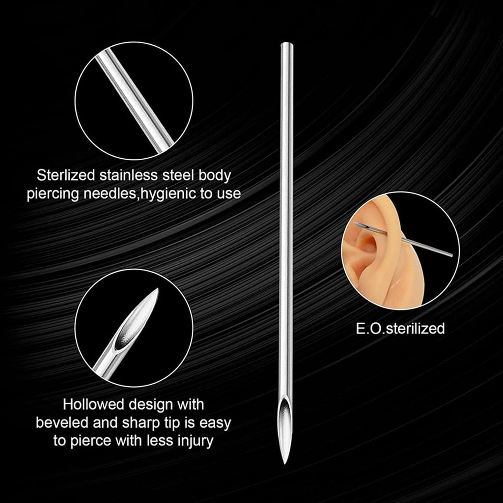 Ear Nose Piercing Catheter - Lyuxzad 50Pcs Mixed Piercing Catheter 12G 14G 16G 18G and 20G Hollow Stainless Steel for