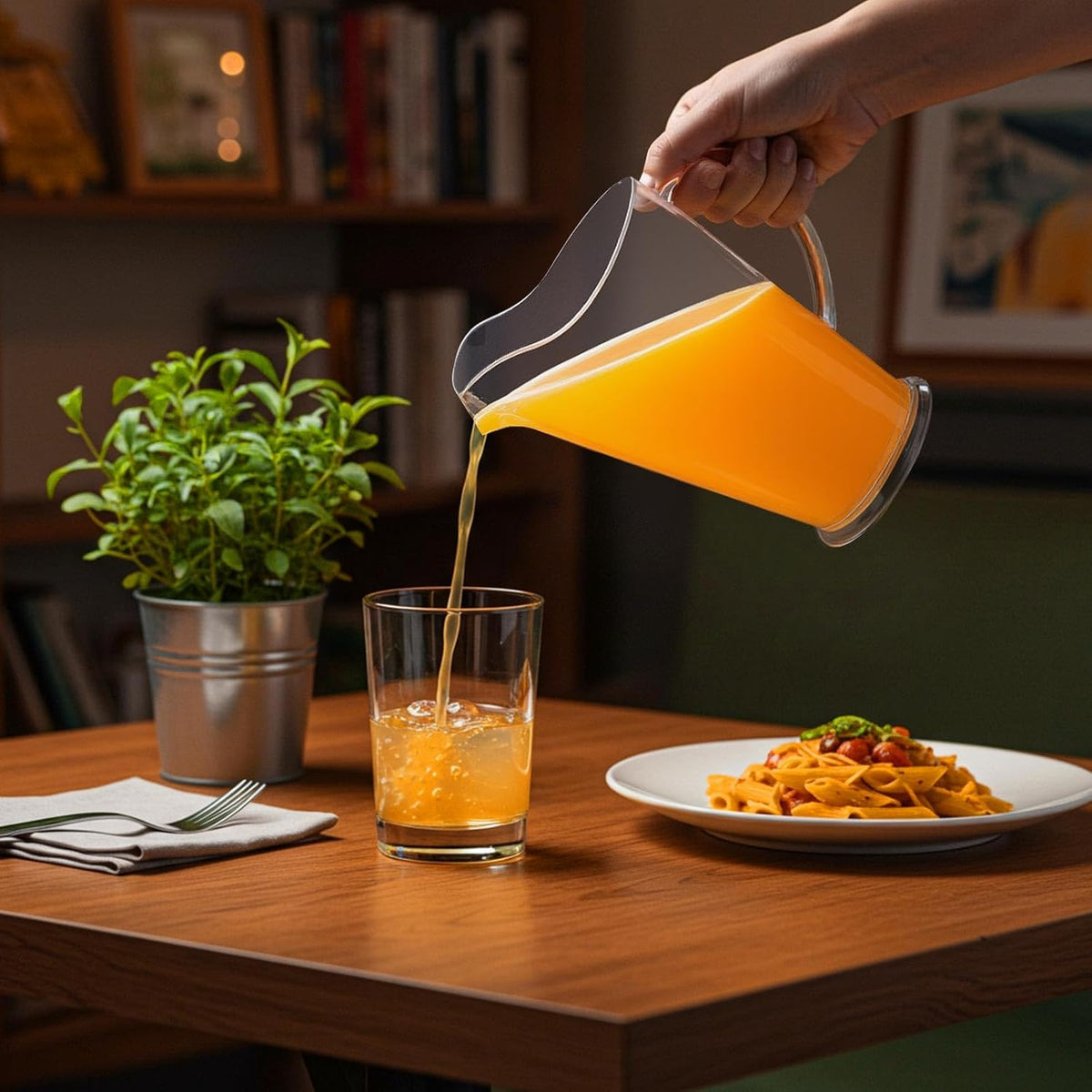6 Pcs 60oz Plastic Water Pitchers Clear for Party Restaurant