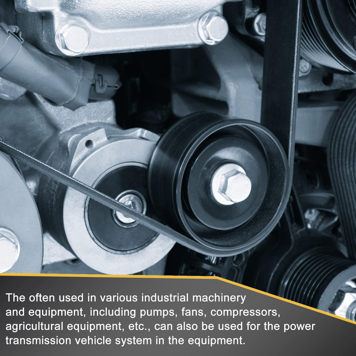 uxcell 3 Pack B107 Classic Wrapped V-Belt, 110" Outside Circumference, Black