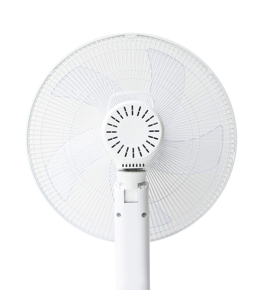 16″ DC-Motor Energy Saving Stand Fan with Remote and Timer – Piano White