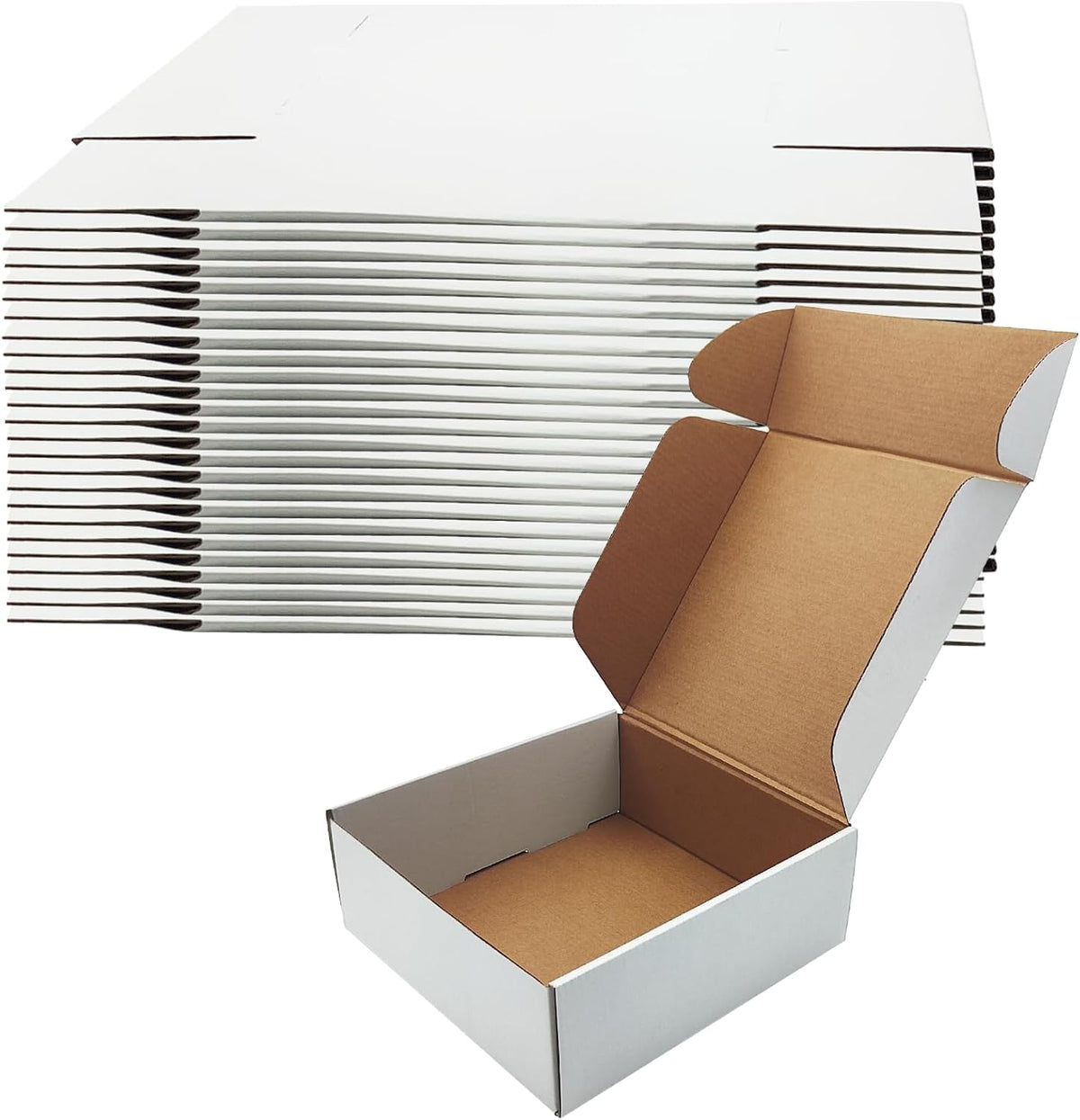 8x8x3 inch White Shipping Boxes 25Pack,Craft Gift Boxes,Bulk of Mailers