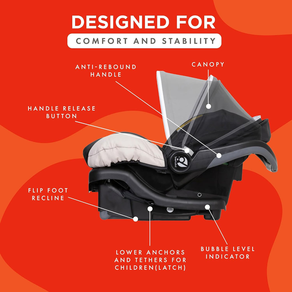 Ally Newborn Baby Infant Car Seat Carrier Travel System with Harness and Extra Cozy Cover for Babies Up to 35 Pounds