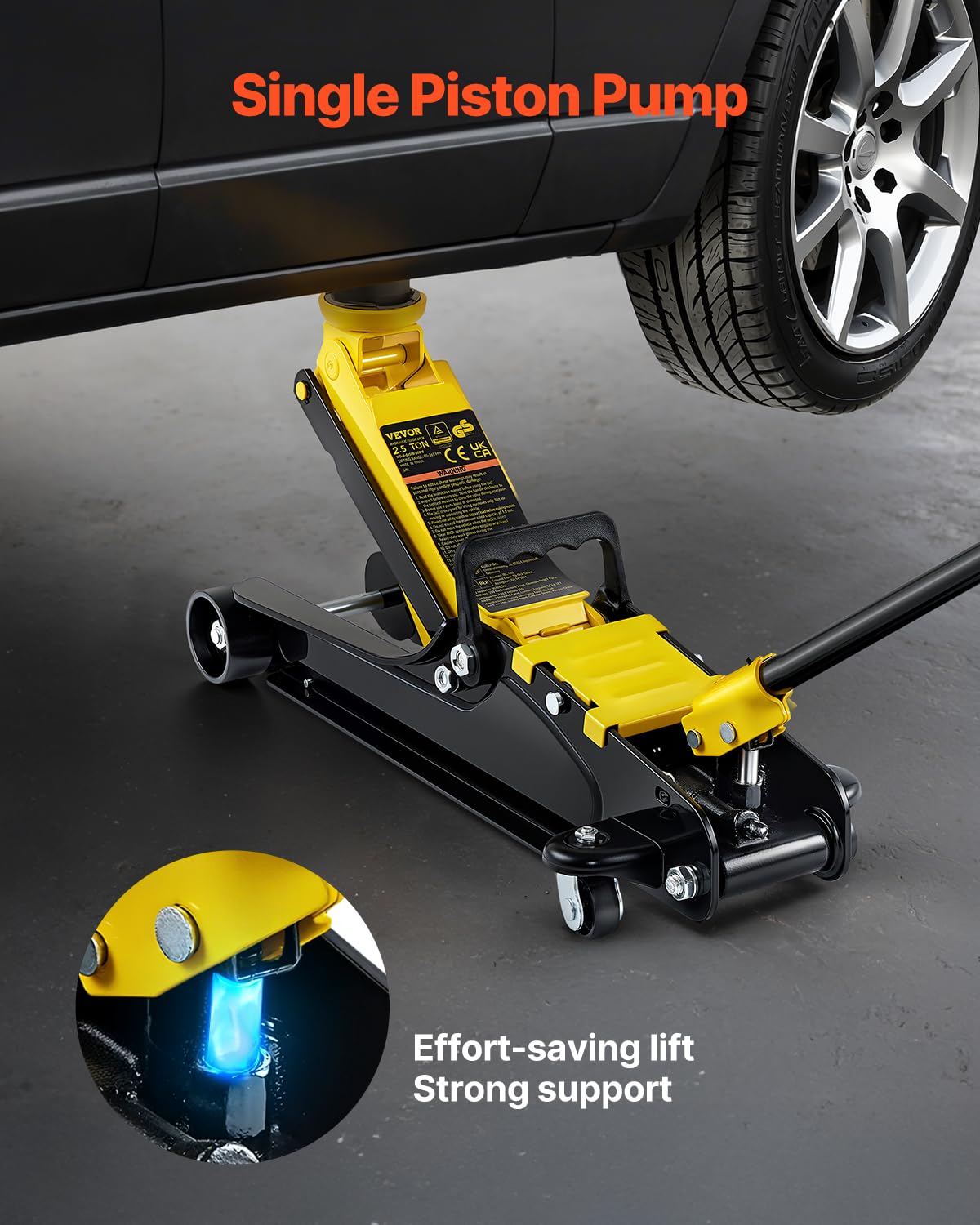 2.5 Ton Low Profile Heavy-Duty Steel Racing Floor Jack