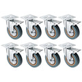 8 Pack 4 Inch Caster Wheels Set, 1144lb Capacity with Lock Brake Heavy Duty Swivel Plate Casters, 360 Degree Caster