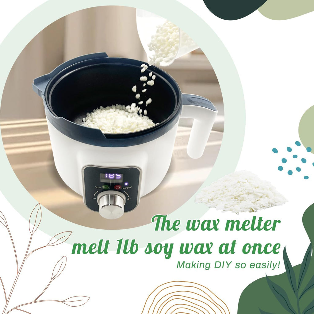 4lb Soy Wax Melt Kit with Digital Wax Melting Pot, | Soy Candle Maker Set with Wax Melter, Wicks, Wick Holders, Wick