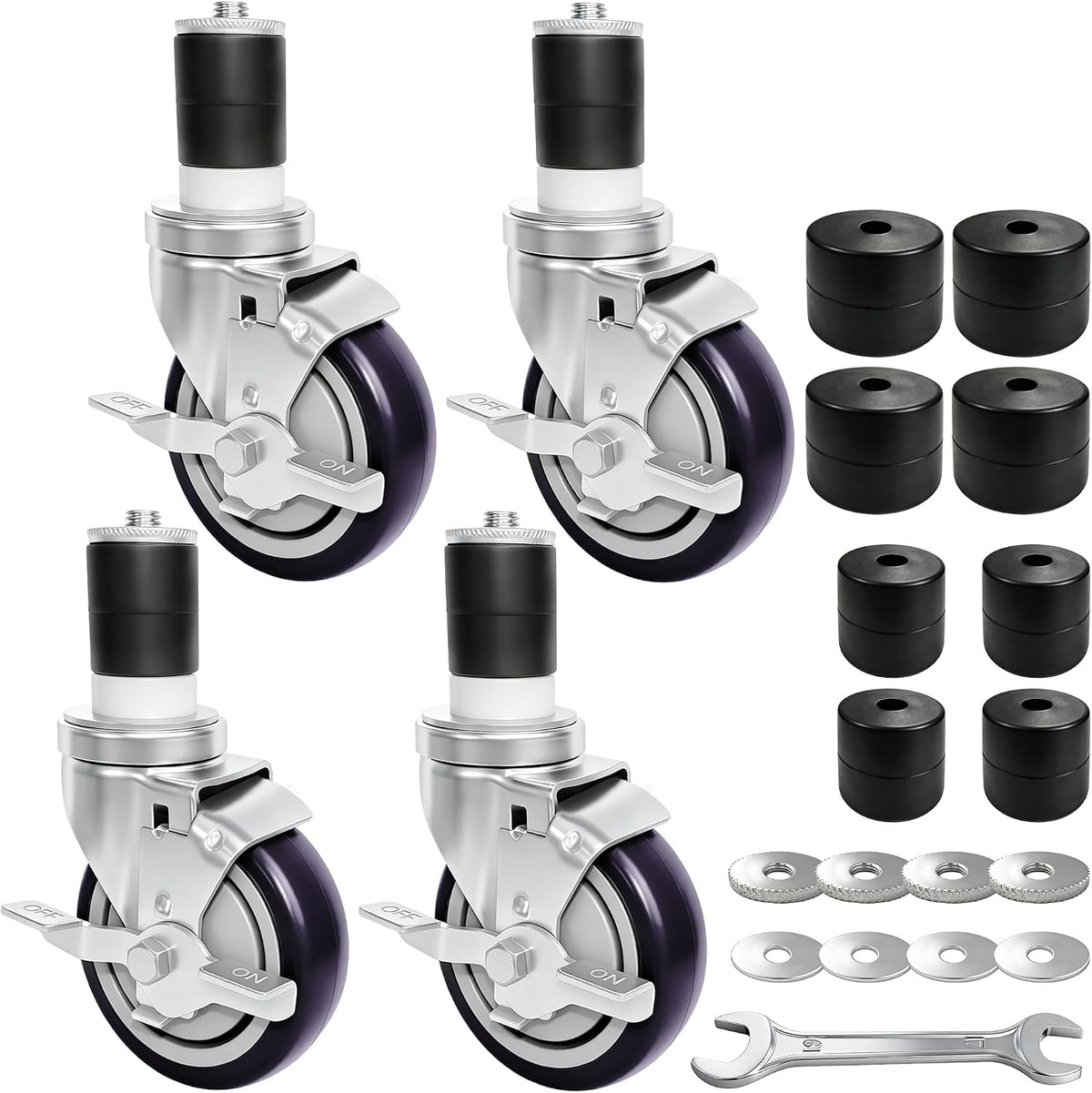 4 inch Work Table Caster Wheels for Commercial Kitchen Prep Tables