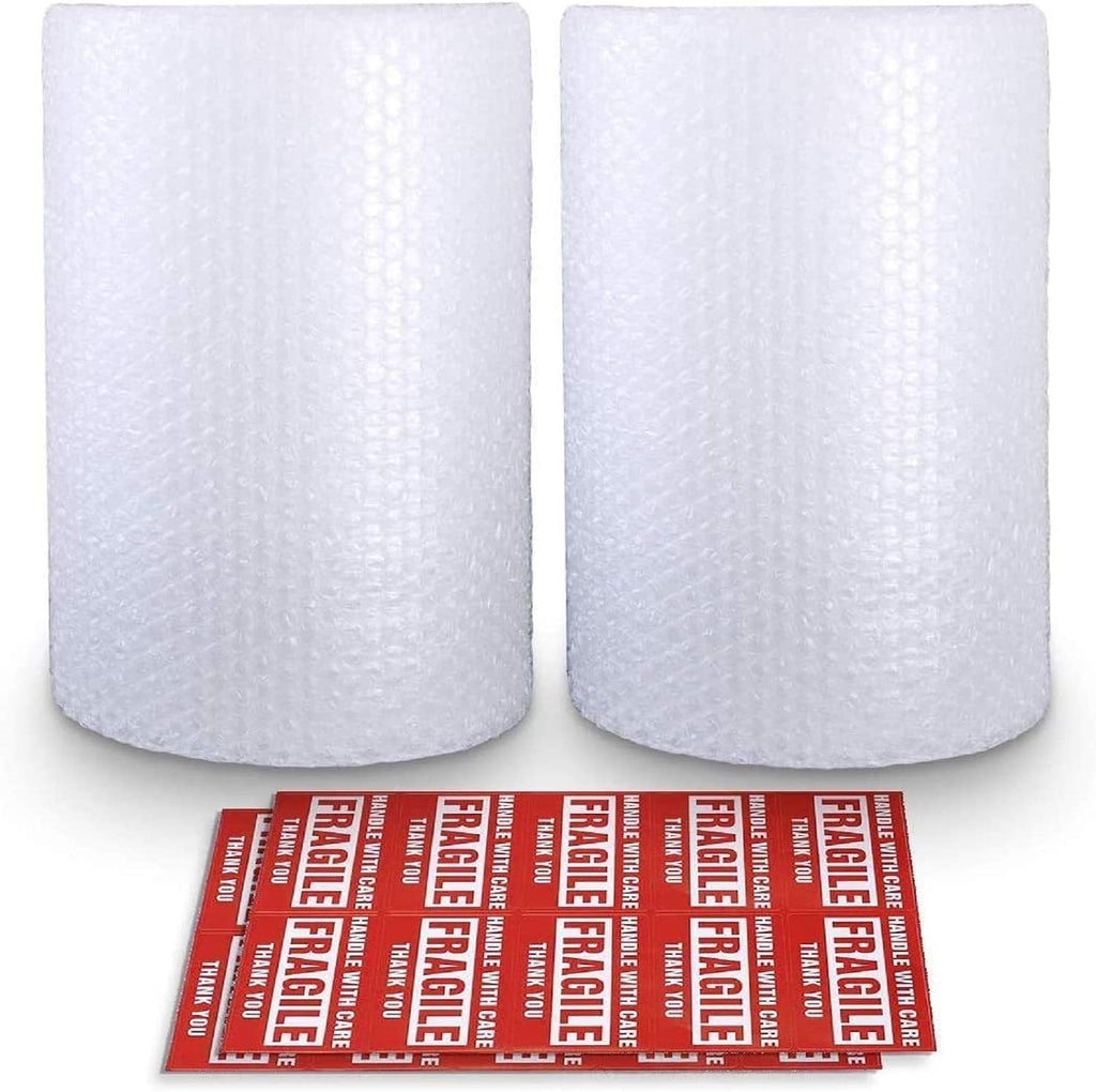 Nylon Bubble Cushioning Wrap Roll, 3/16” Air Bubble, 12 Inch x 36 Feet, Perforated Every 12”, (12"x36'x2 rolls)
