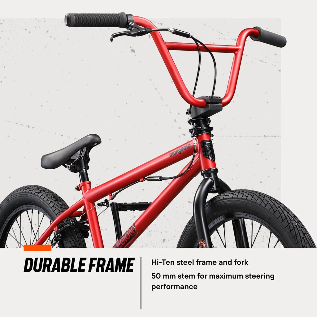 Legion Kids Freestyle BMX Bike, Intermediate Rider, Boys and Girls Bikes, 20-Inch Wheels, Hi-Ten Steel Frame, Micro