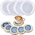Resin Coaster Molds Silicone,4 Pcs Geode Irregular Edge Epoxy Coaster Molds for DIY Custom Coasters Resin Crafts Home