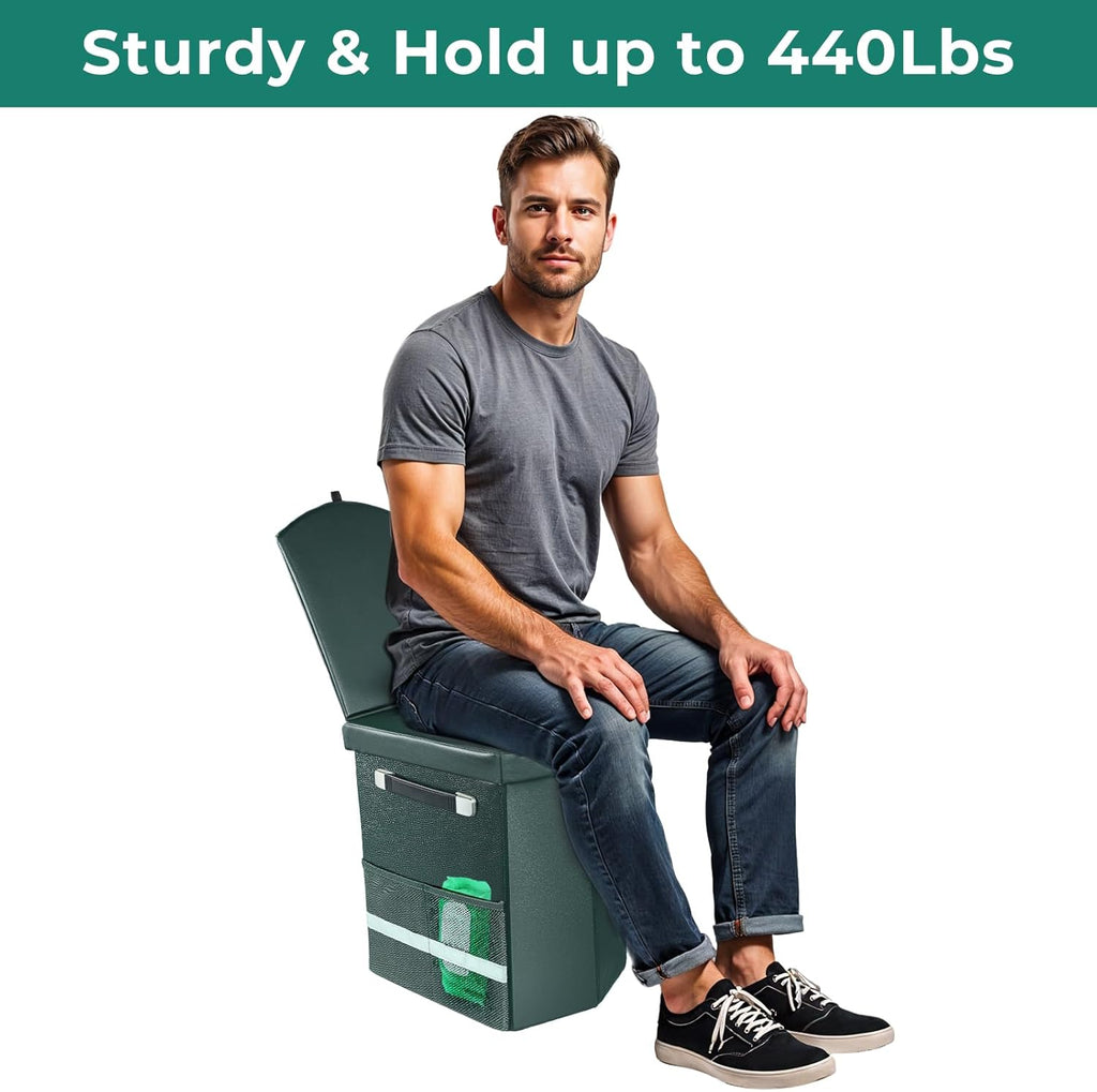 2026 Upgraded XL Portable Toilet for Adults,Tall Camping Toilet with Lid and Convenient Carry Bag, Portable Potty for