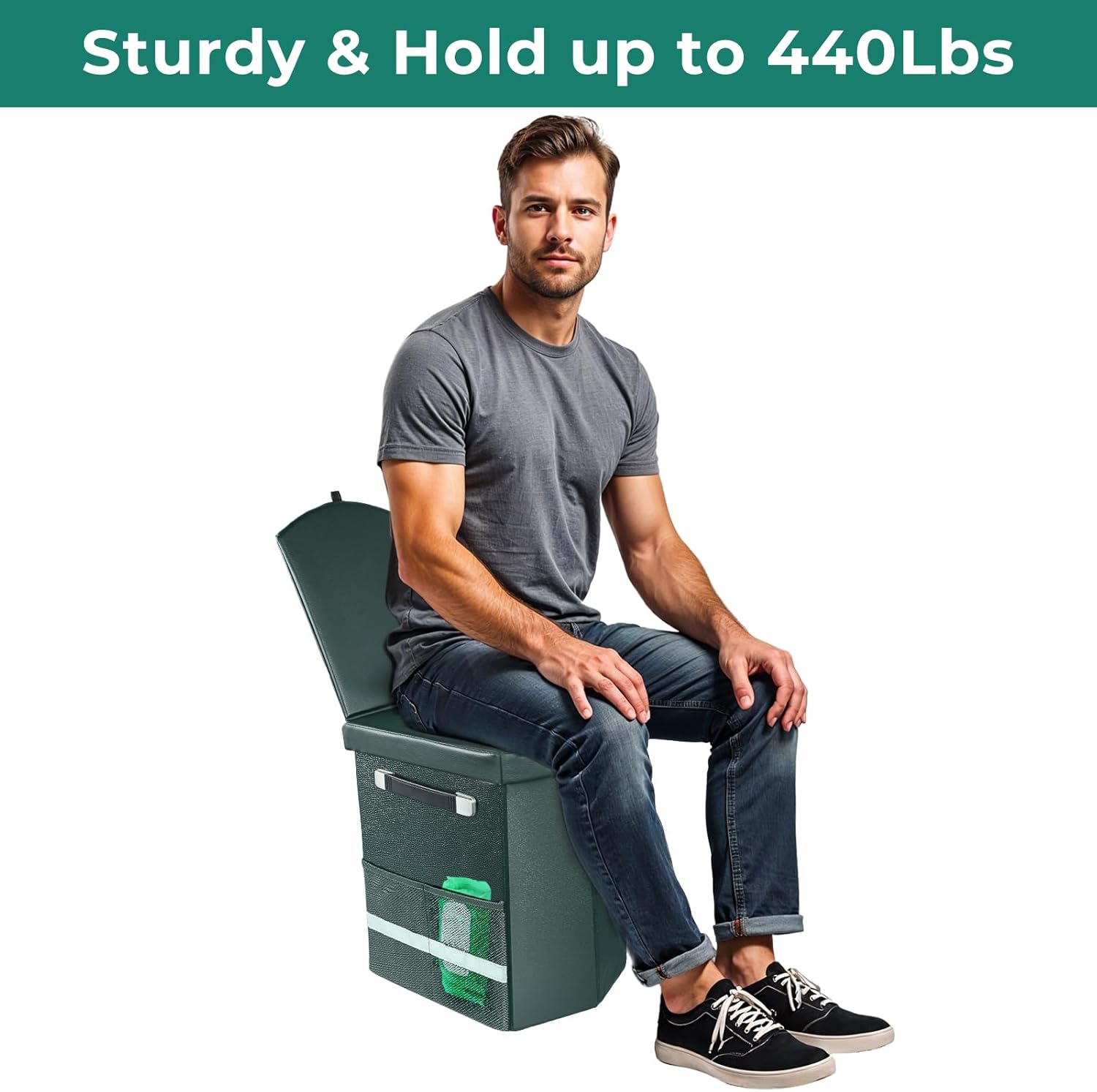 2026 Upgraded XL Portable Toilet for Adults,Tall Camping Toilet with Lid and Convenient Carry Bag, Portable Potty for