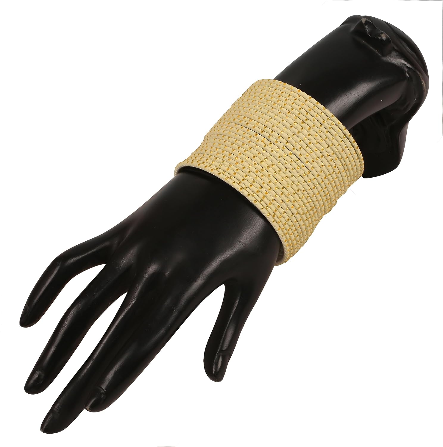 Indian Bollywood Trending Fashion Handcrafted Beautifully Trimmed Edges Textured Golden Dots Designer Jewelry Bangle