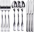 300 Piece Heavy Duty Plastic Silverware Set - 100 of Each Silver Plasticware Forks, Spoons, Knives - Flatware Cutlery