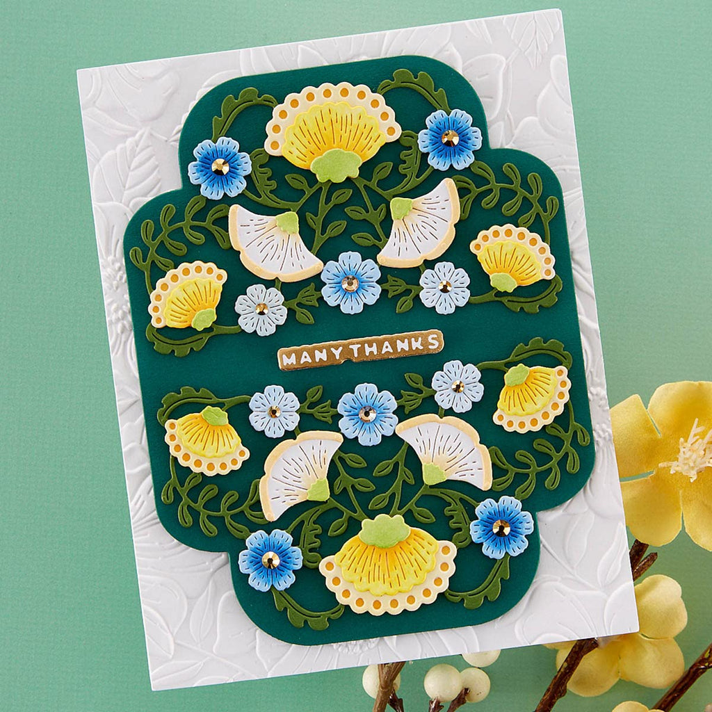 3D Embossing Folder 5.5"x8.5" - Four Petal Floral