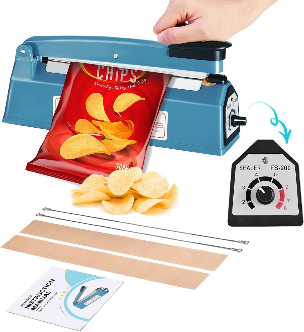 Impulse Heat Sealer 8 Inch, Manual Bags Sealer