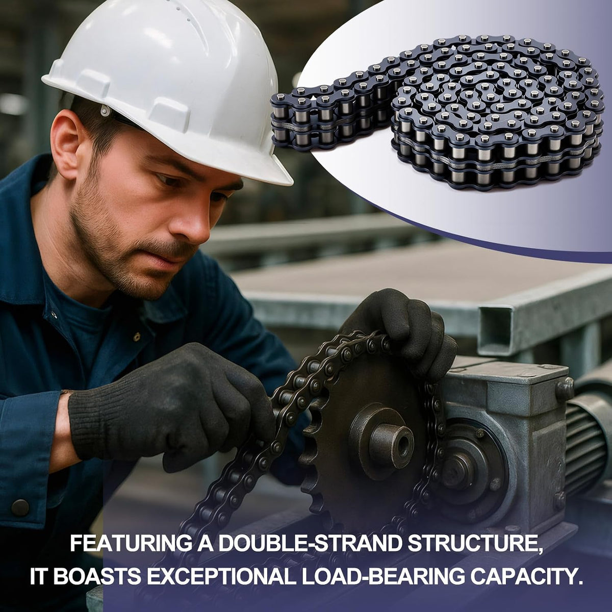 1 Pcs 40-2 Roller Chain Double Strand Duplex