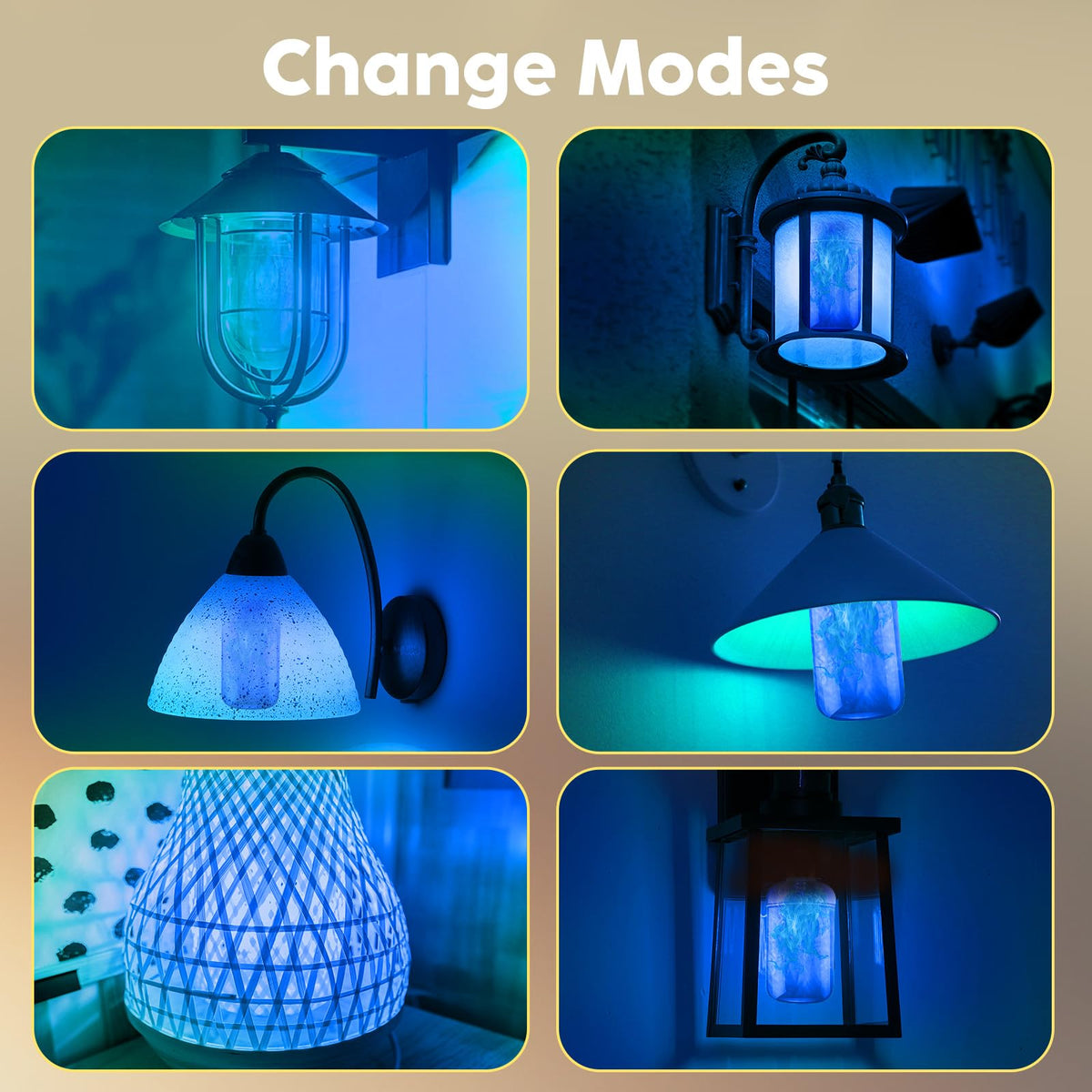 LED Flame Light Bulbs (2 Pack), 4 Modes Flickering Light Bulbs with Upside Down Effect, E26 Base Realistic LED Fire