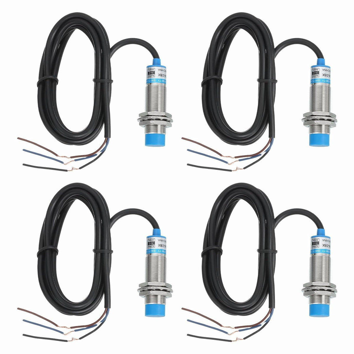 MECCANIXITY 4Pcs Inductive Proximity Sensor,NPN NO M18 DC 6-36V 300mA Proximity Switch Detector Approach Sensor 8mm 3 Wire for Industrial Automation LJ18A3-8-Z/BX
