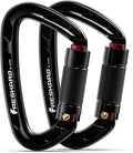 UIAA Certified 25KN Auto Locking Climbing Carabiner Clips, Twist Lock, and Heavy Duty Carabiners for Rock Climbing